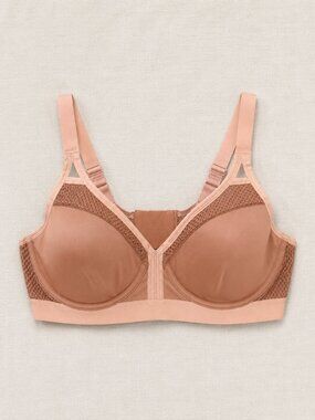 ZeroBound NWT Sports Bra 34C Milk Coffee Underwire High Impact Full Coverage